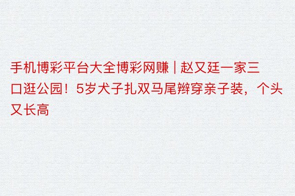 手机博彩平台大全博彩网赚 | 赵又廷一家三口逛公园！5岁犬子扎双马尾辫穿亲子装，个头又长高